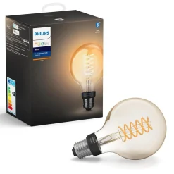Philips Hue White LED E27 Globe Filament 7,2W, 2100 K, dimbar, bluetooth