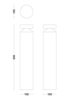 Philips Laven 6W pullert utendørs IP44 2700 Kelvin - 50 cm