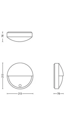 Philips myGarden Capricorn vegglampe utendørs IP44 6W LED m/bevegelses sensor IR - Antrasitt