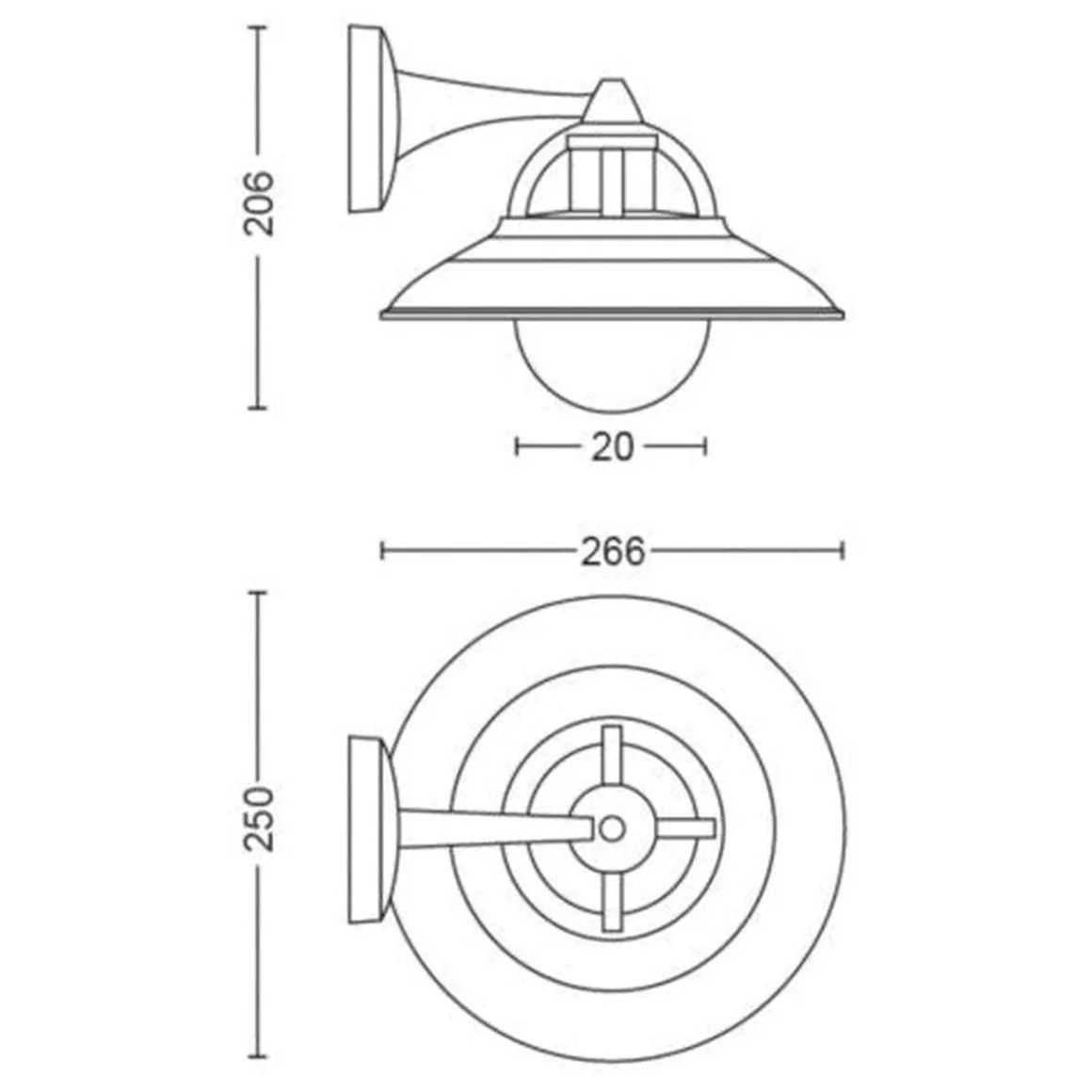 Philips myGarden Cormorant vegglampe utendørs IP44 - Svart