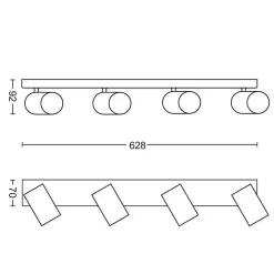 Philips myLiving Kosipo takspot 4, matt Svart
