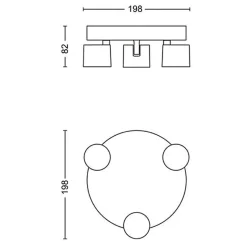 Philips myLiving star rund taklampe 3x4,5W 2700 Kelvin dimbar - Svart