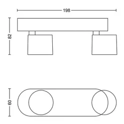 Philips myLiving star taklampe 2x4,5W 2700 Kelvin dimbar - Svart