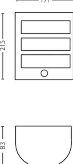 Philips Python vegglampe utendørs IP44 6W LED m/sensor - Antrasitt