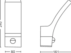 Philips Splay vegglampe utendørs IP44 12W LED m/sensor - Antrasitt