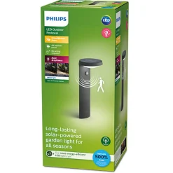 Philips Tyla pullert 1,2W 3000 Kelvin IP44 solcelledrevet med dag/natt og bevegelses sensor
