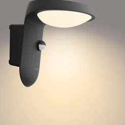 Philips Tyla vegglampe 1,2W 3000 Kelvin IP44 solcelledrevet med dag/natt og bevegelses sensor