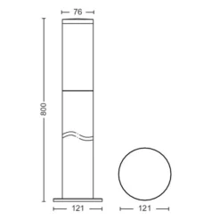 Philips Utrecht pullert 80 cm utendørs IP44 E27 - Antrasitt