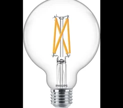 Philips 7W globe dimbar LED filament warmglow 95 mm (60W) RA90