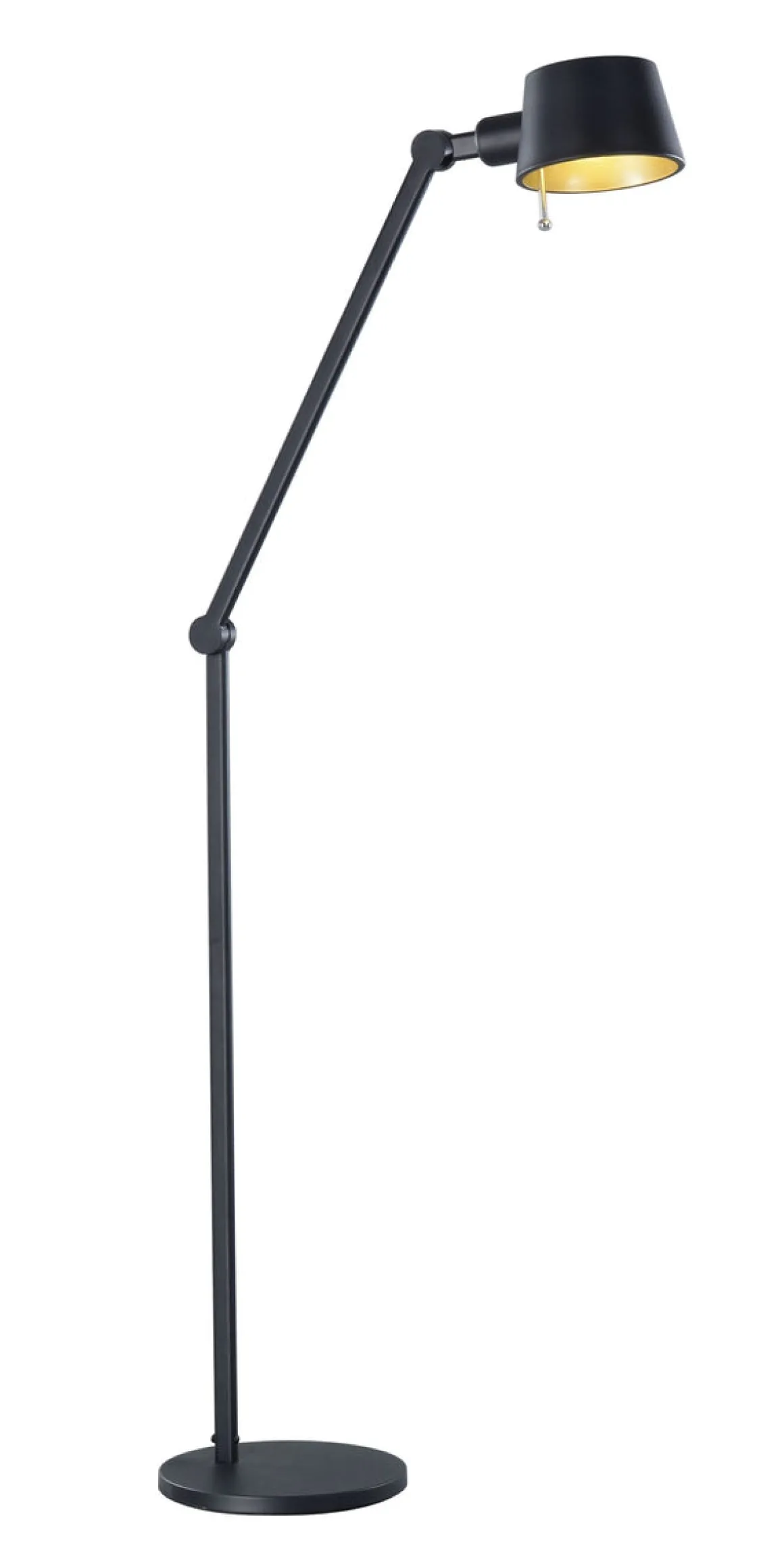 Pionex gulvlampe - Svart/Gullfarget