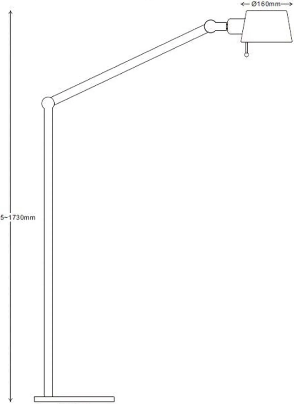 Pionex gulvlampe - Svart/Gullfarget
