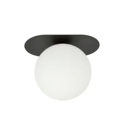 Plaza taklampe 1 lys - Svart/Opal