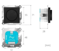 Plejd dimmer LED trådløs Bluetooth, 1-2 pol, 300VA - Svart