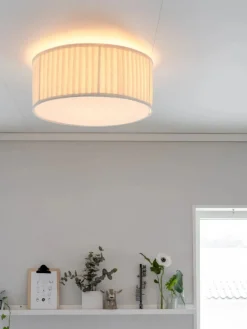 Plissè taklampe 45 - Hvit