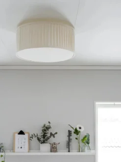 Plissè taklampe 45 - Hvit