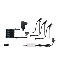 Plug & Shine Platini spot med spyd 2W 3000 Kelvin IP65 - 3 pakning med strømforsyning