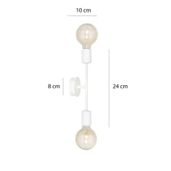 Proton vegglampe 2 lys - Hvit