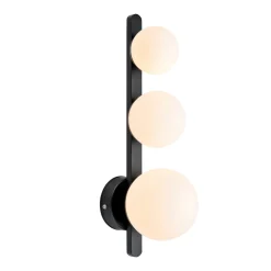 Puro vegglampe IP44 - Svart/opal - Svart / Opal
