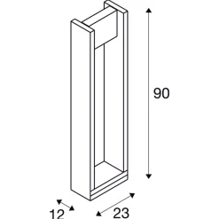 Quad pullert 90 cm IP65 3000 Kelvin 18W