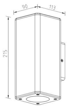 Quadro K2 vegglampe utendørs opp/ned IP54 - Grafitt grå