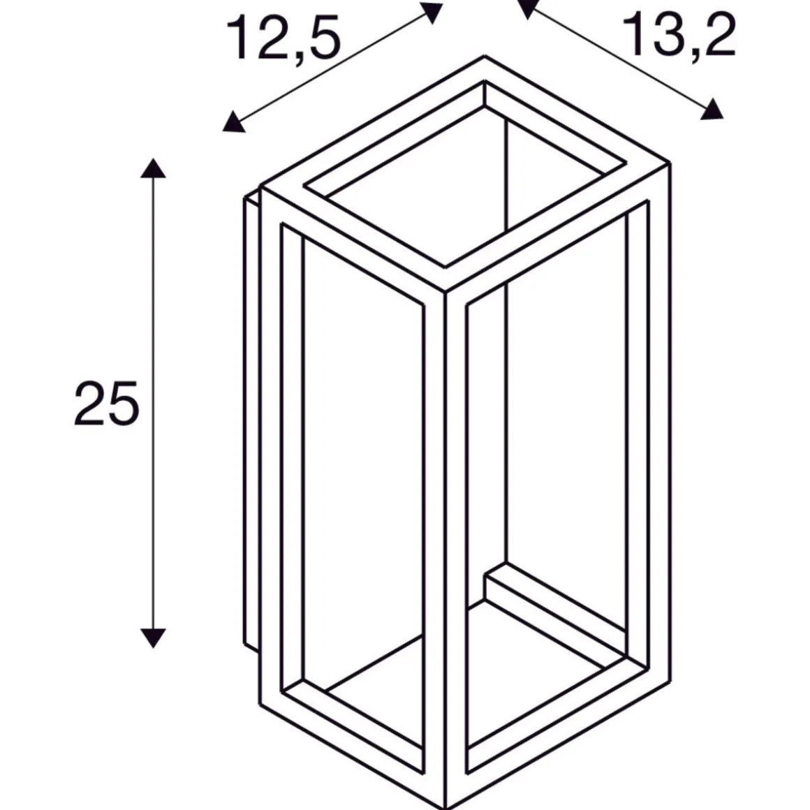 Quadrulo vegglampe utendørs 7,4W 3000 Kelvin IP55