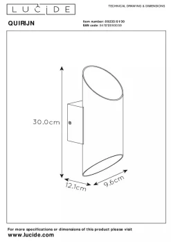Quirijn vegglampe opp/ned innendørs - Svart/Matt gullfarget