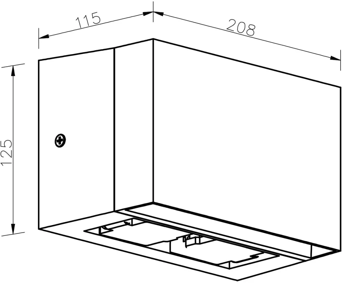 Rapido K2 vegglampe utendørs Opp/ned med stikkontakt 12W LED 3000K - Svart