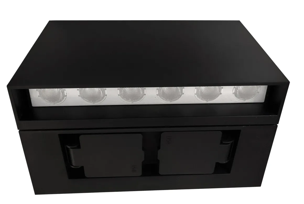 Rapido K2 vegglampe utendørs Opp/ned med stikkontakt 12W LED 3000K - Svart