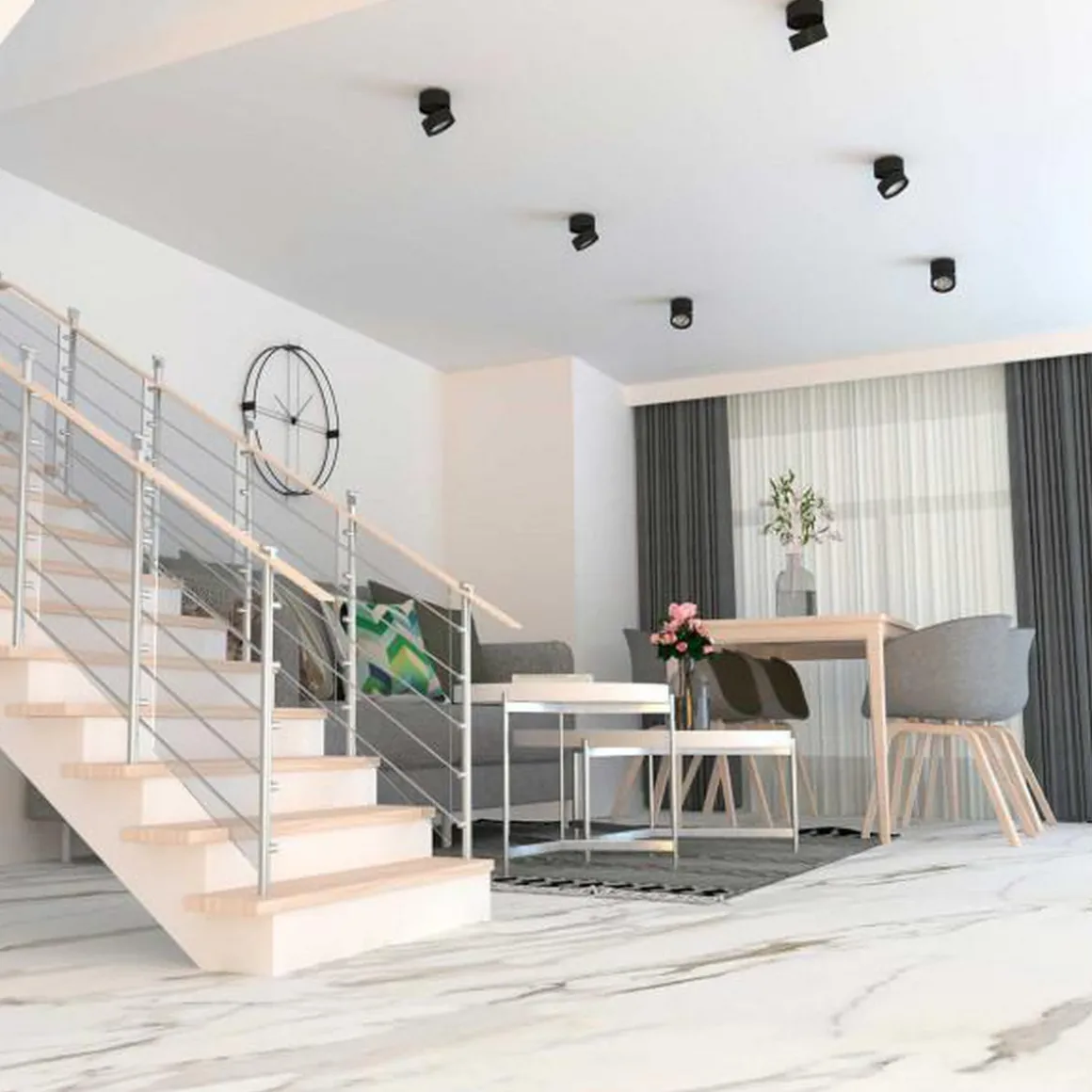 Ray Spot Single Tak/Veggspot 15W - Hvit