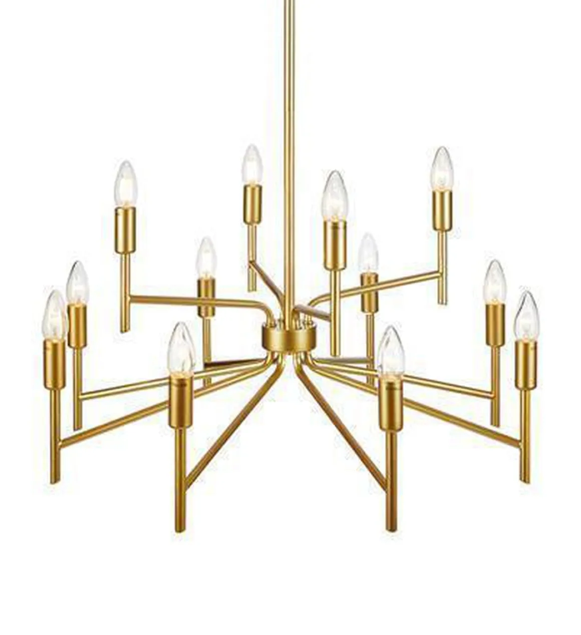 Regent takpendel 12 lys - Gullfarget - Gull