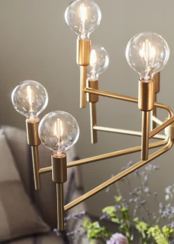 Regent takpendel 12 lys - Gullfarget - Gull