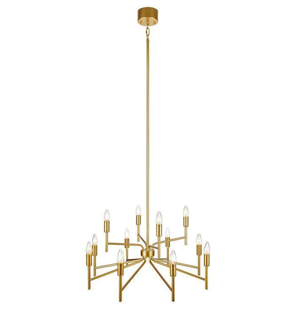 Regent takpendel 12 lys - Gullfarget - Gull