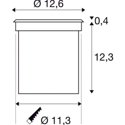 Rocci 125 rund nedfellbar uplight 6W 3000 Kelvin IP67