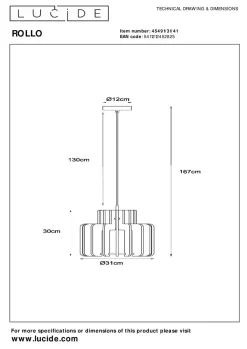 Rollo takpendel 31 cm