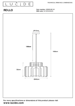Rollo takpendel 40 cm