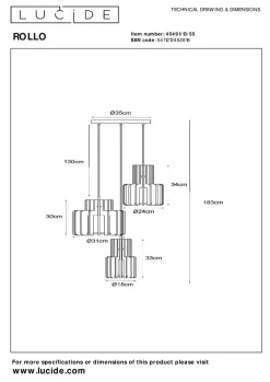 Rollo takpendel 3-lys