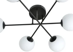 Roma taklampe 6-lys - Svart/Opal