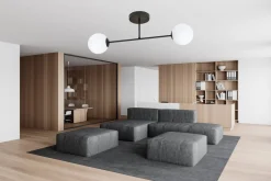 Roma taklampe 2-lys - Svart/Opal