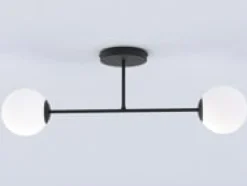 Roma taklampe 2-lys - Svart/Opal