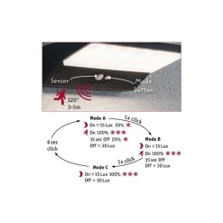 Ronas vegglampe utendørs 3,4W 3000 Kelvin m/bevegelses sensor - Solcelle