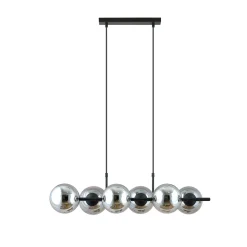 Rory takpendel 6-lys - Svart/Røykfarget