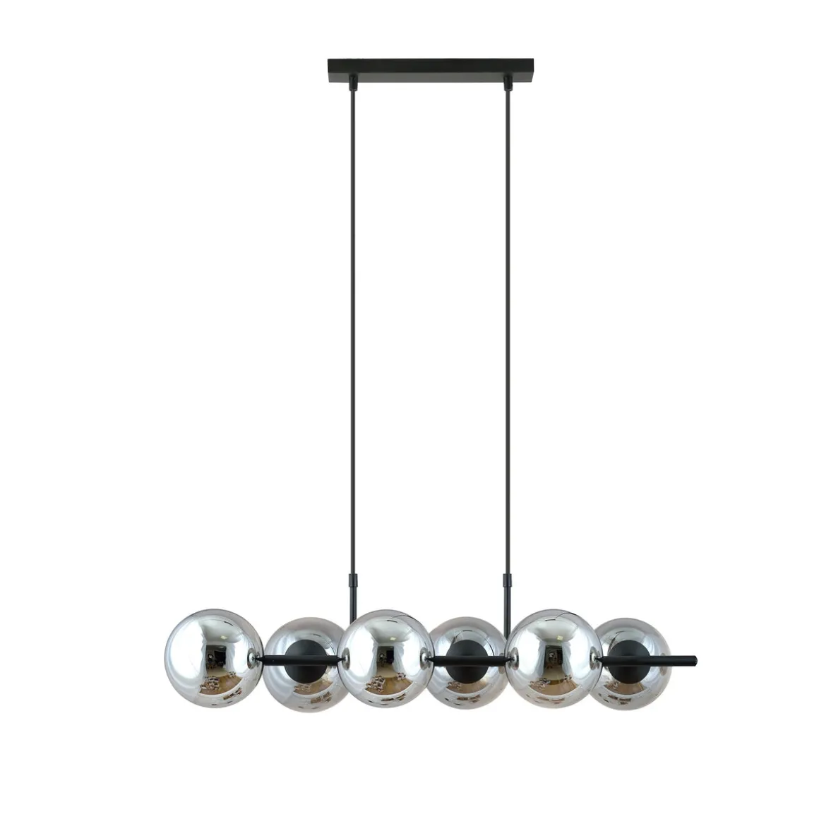 Rory takpendel 6-lys - Svart/Røykfarget