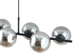 Rory takpendel 6-lys - Svart/Røykfarget