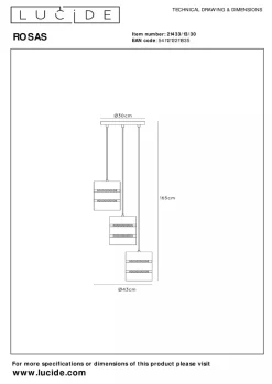 Rosas rondell takpendel 3-lys