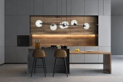 Rossi takpendel 6 lys - Svart/Klart glass