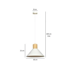 Rowen takpendel 25 cm - Hvit/Tre