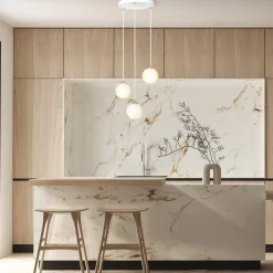 Royal takpendel 3-lys - Hvit/Opal/Gullfarget