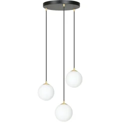 Royal takpendel 3-lys - Svart/Opal/Gullfarget