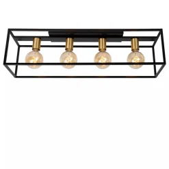 Ruben taklampe 90 cm 4-lys - Svart/Gullfarget