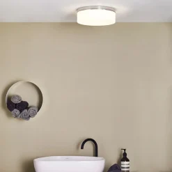 Sabina 280 taklampe IP44 E27 - Polert krom/Opal